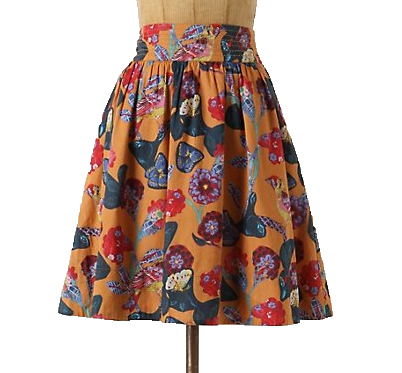 Anthroplogie floral skirt; hamatreya skirt