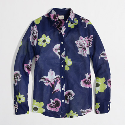 J. Crew Factory floral shirt (dark cove)