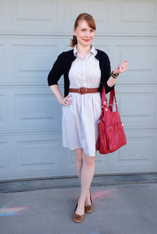 Navy blue dress outlet with cardigan