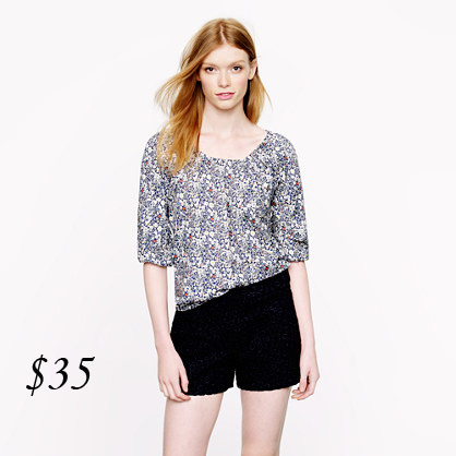 J. Crew Liberty of London June's Meadow Peasant Blouse