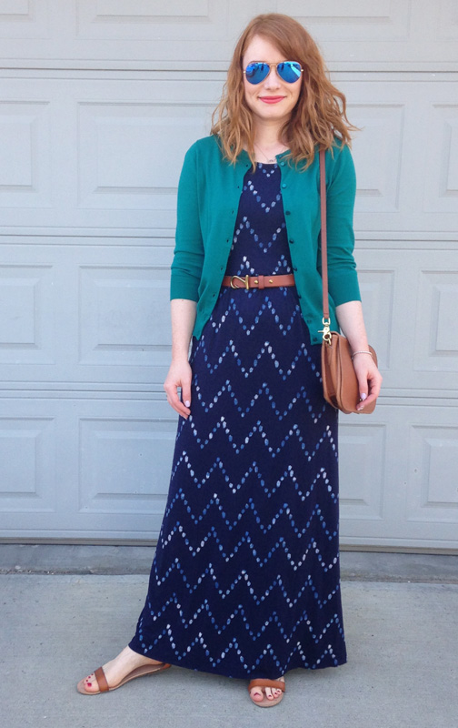 Dress with clearance cardigan and belt