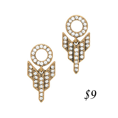 J. Crew Deco Arrow Earrings