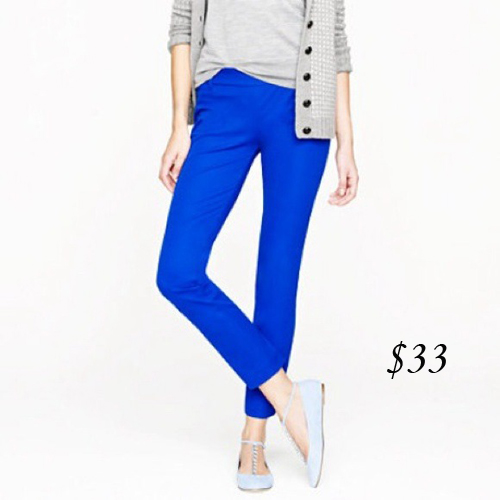 J. Crew Minnie Twill Pants (byzantine blue)