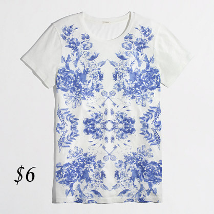 J. Crew Mirrored Floral Graphic Tee