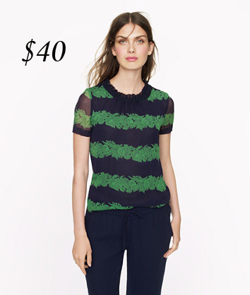 J. Crew Beanstalk print blouse