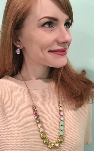 earrings, J. Crew Factory; necklace, J. Crew