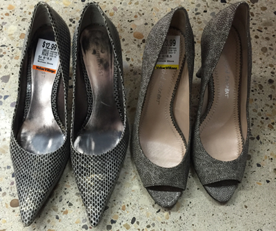 Nine West pumps (left); Jean Michel Cazabat pumps (right) -- left those behind