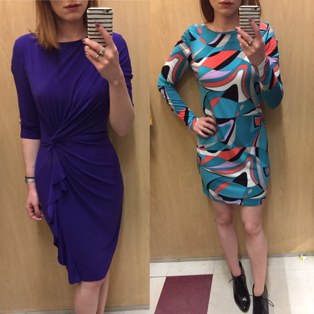 Left: Ralph Lauren dress; right: Michael Kors dress