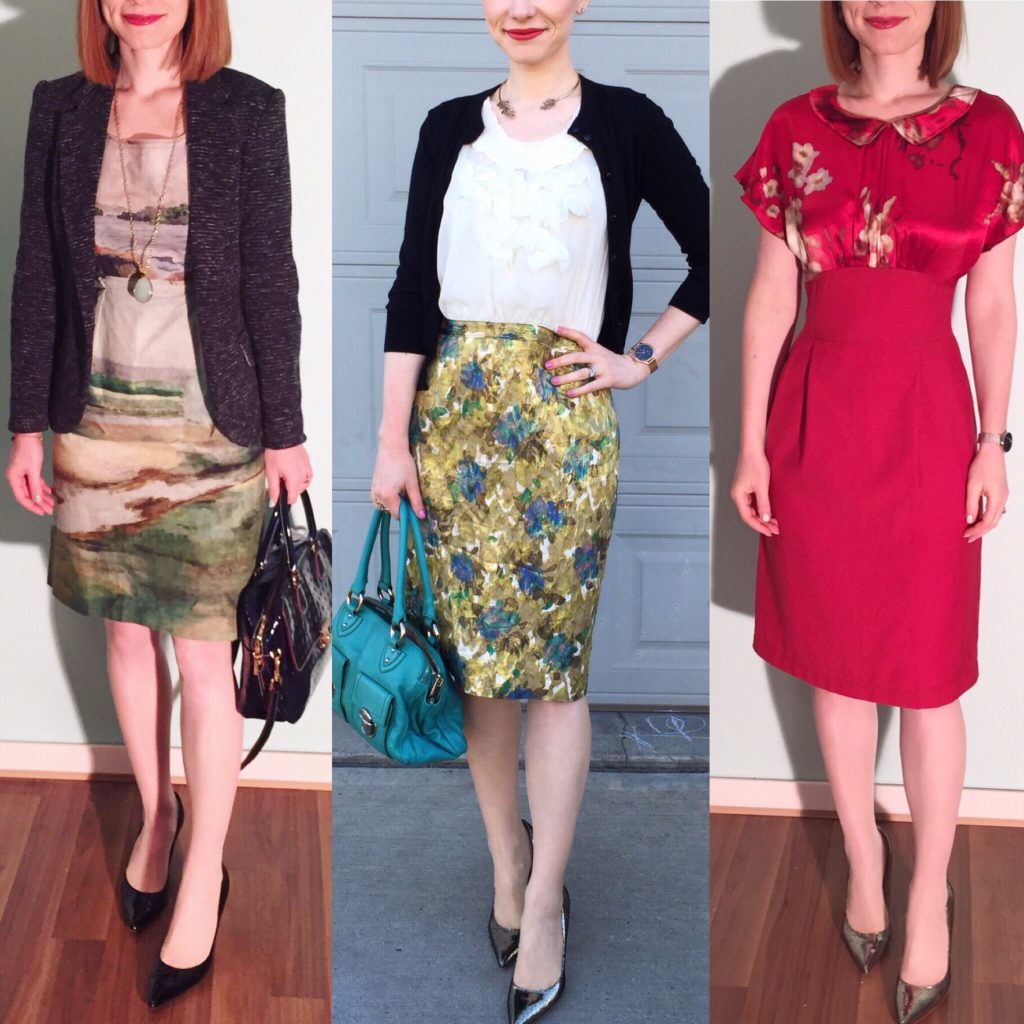 L to R: Odille dress (via eBay); Moulinette Soeurs dress (via eBay); Allison Wonderland dress (thrifted)