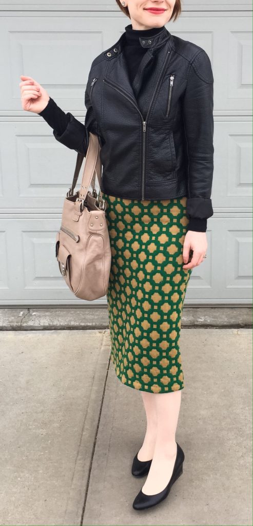 leather & pencil skirt - opposites attract?