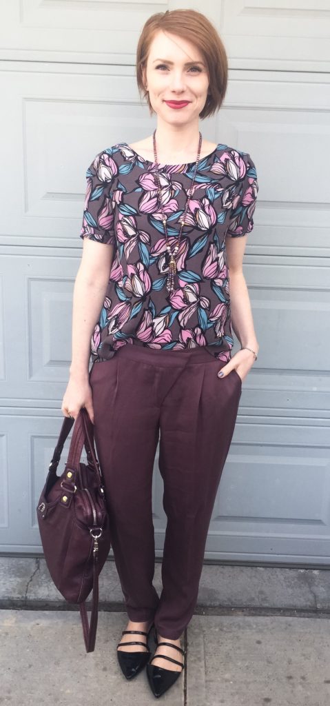 Top, LOFT (thrifted); pants, Cartonnier (thrifted); shoes, Zara; bag, MbMJ 