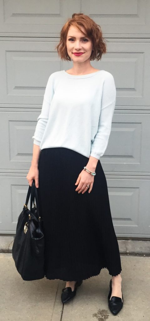 slouchy with a knife (pleat) edge